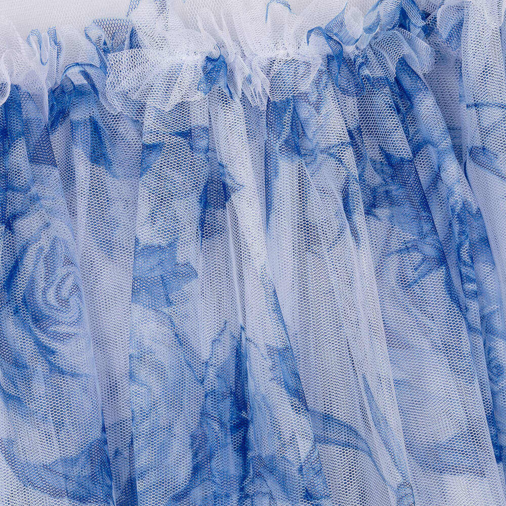 Angel's Face-Girls Blue Floral Tulle Dress | Childrensalon