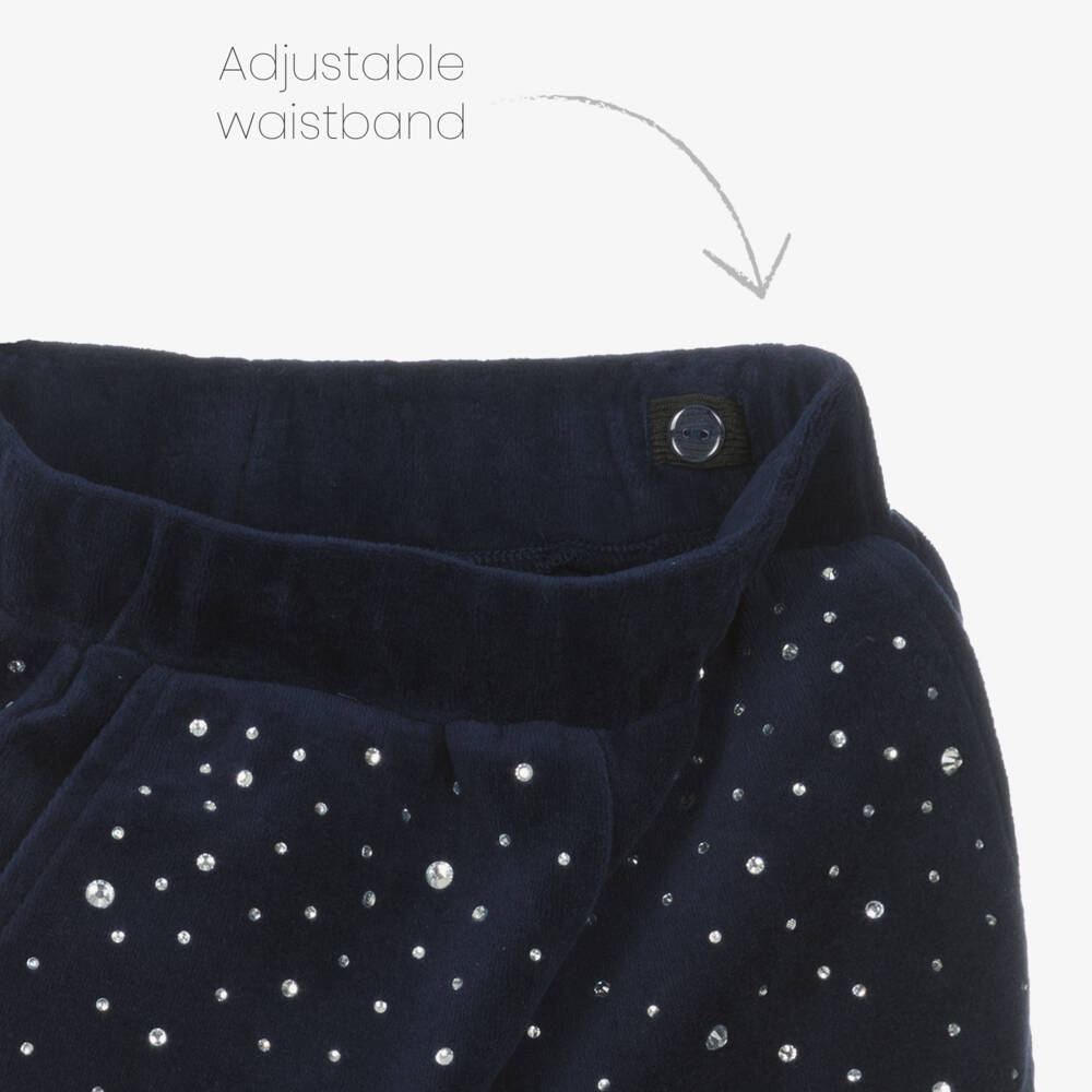 Angel's Face-Girls Blue Velour & Rhinestone Tracksuit | Childrensalon