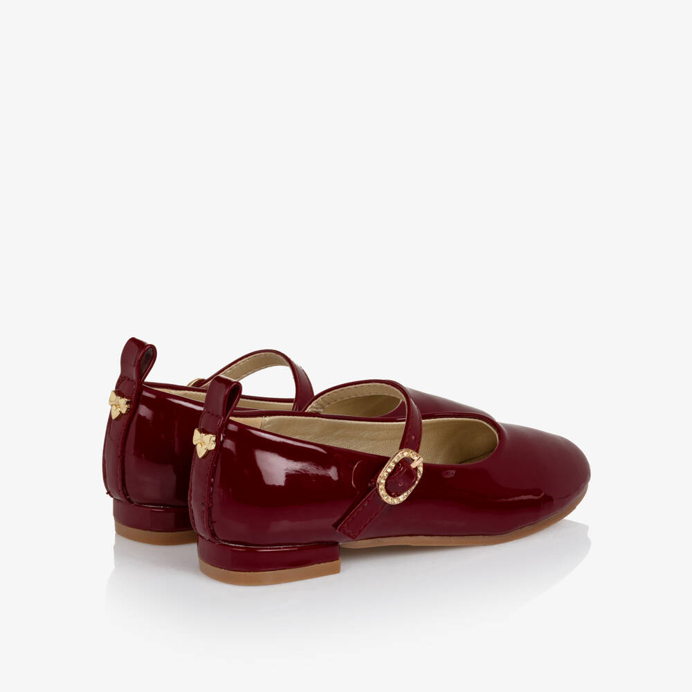 Angel's Face-Girls Burgundy Red Patent Faux Leather Bar Shoes | Childrensalon