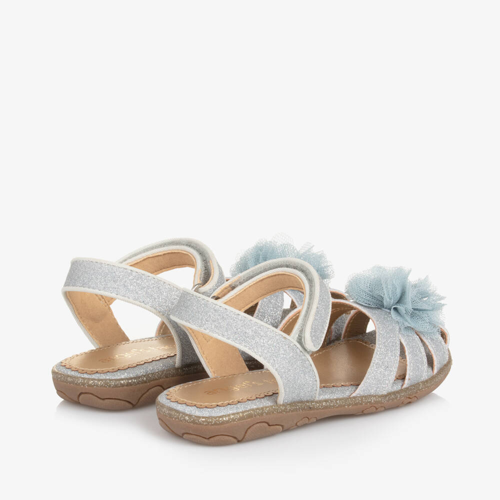 Angel's Face-صندل لون فضي براق للبنات | Childrensalon
