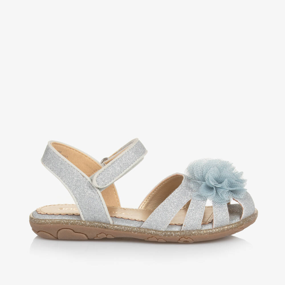 Angel's Face-صندل لون فضي براق للبنات | Childrensalon