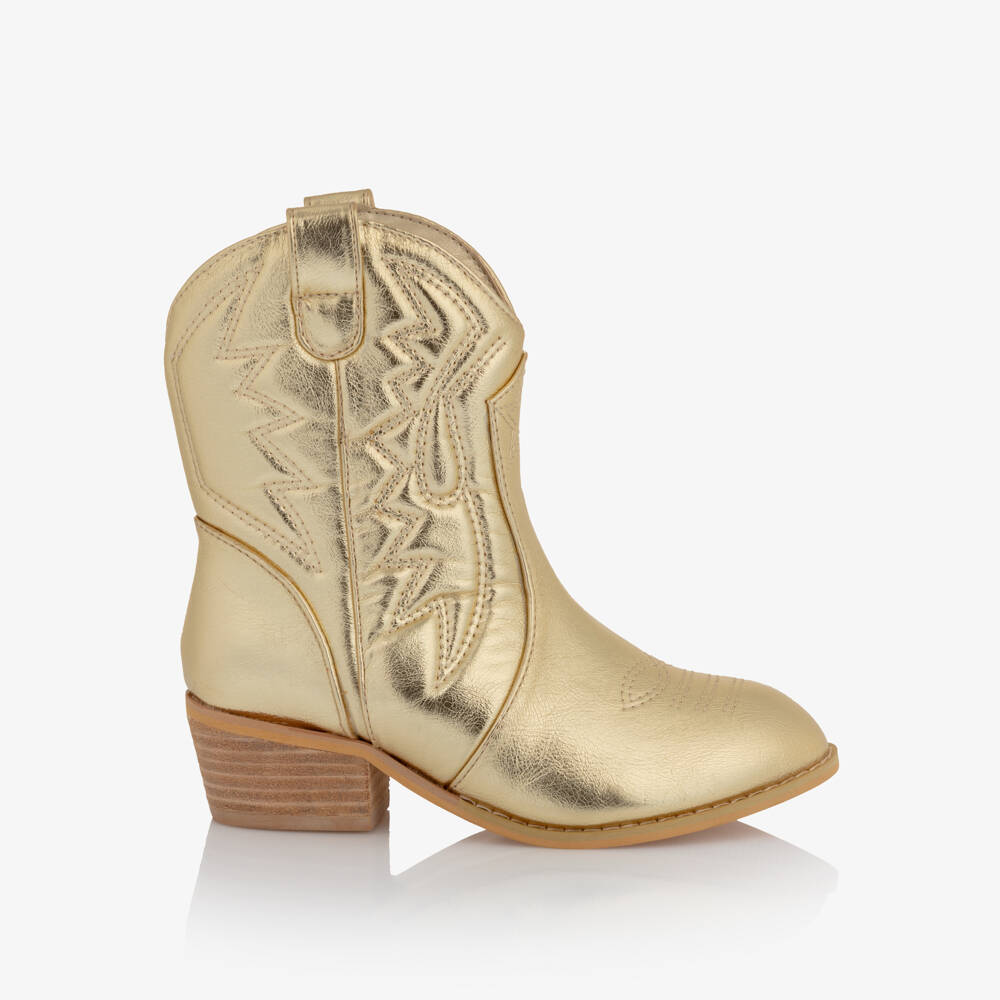 Angel's Face-Ковбойские сапоги золотистые из искусственной кожи для девочек | Childrensalon