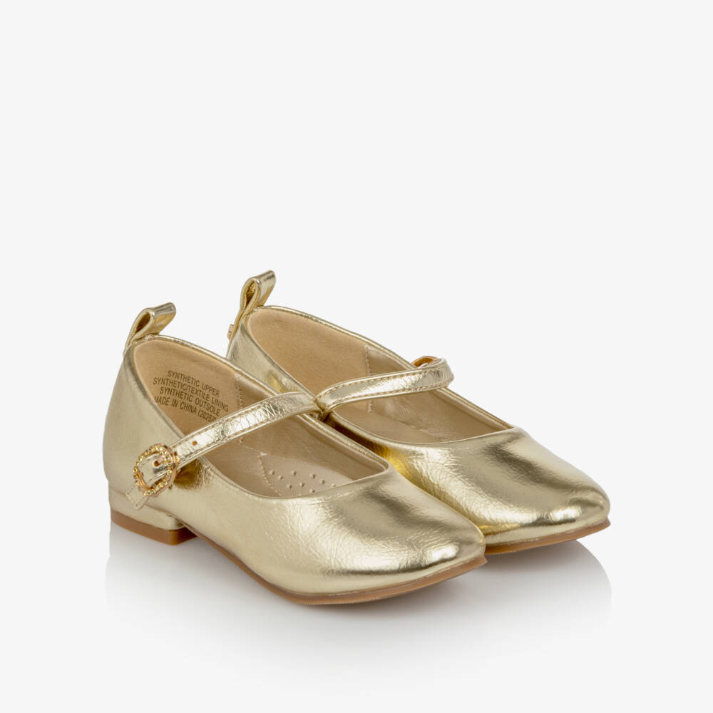 Angel's Face-Girls Gold Faux Leather Mary Jane Shoes | Childrensalon