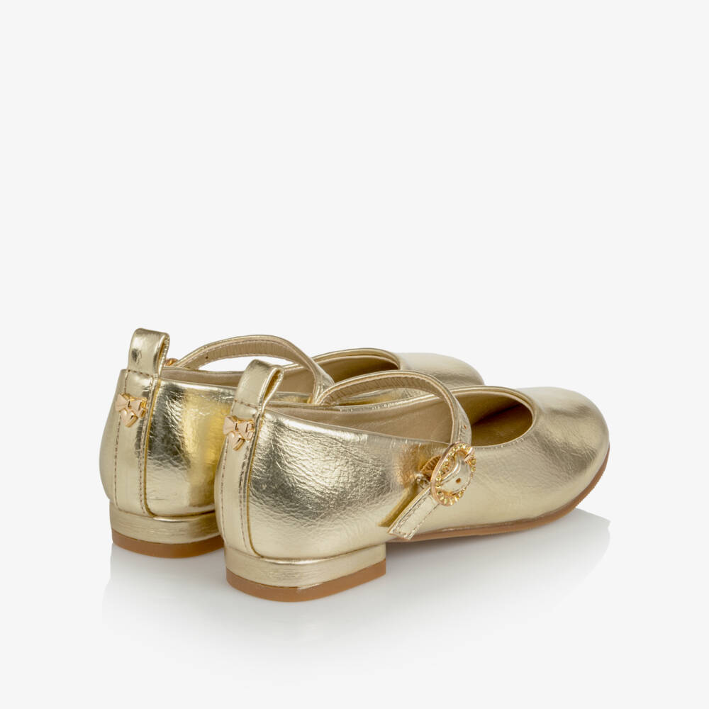 Angel's Face-Girls Gold Faux Leather Mary Jane Shoes | Childrensalon