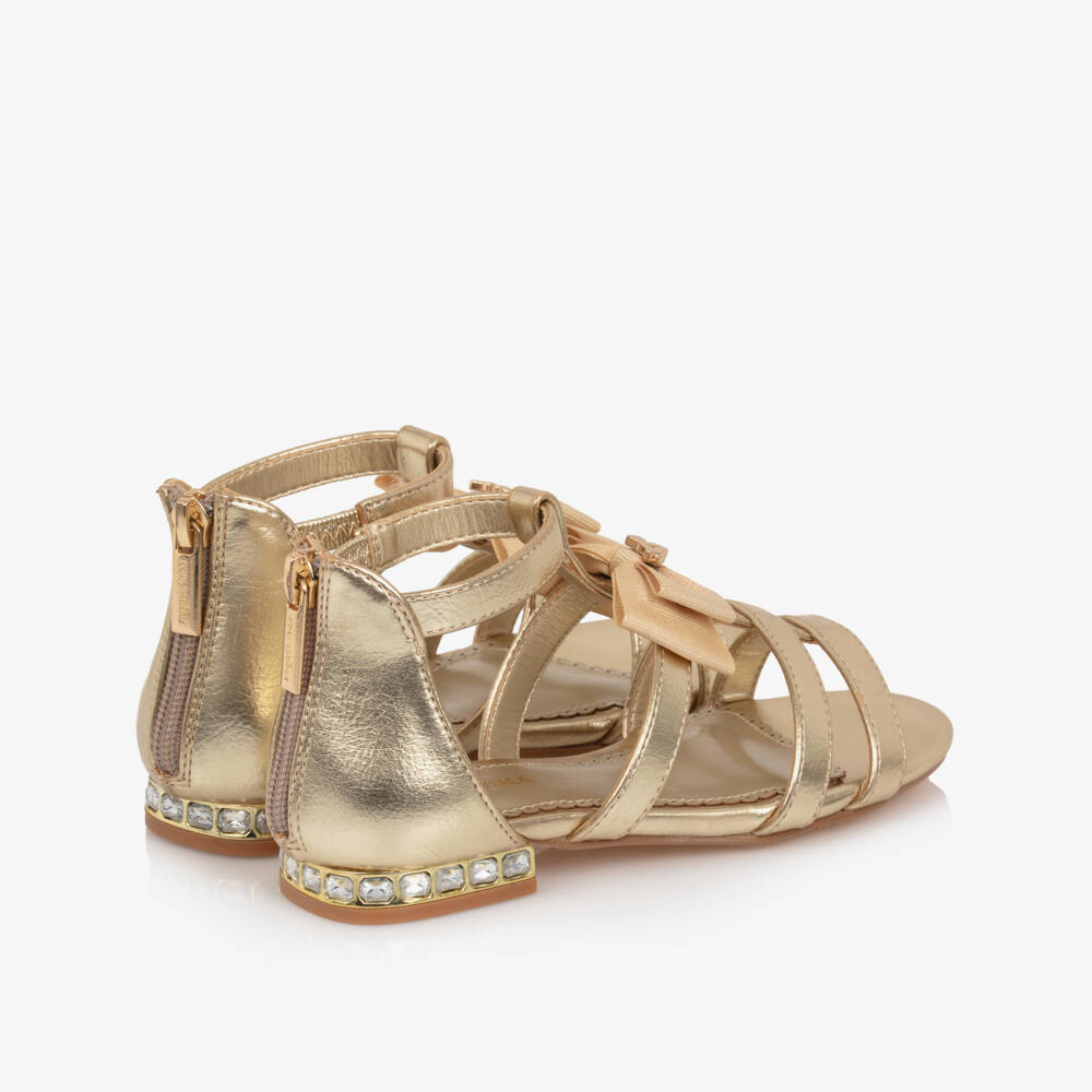 Angel's Face-Girls Gold Faux Leather Zip Fastening Sandals | Childrensalon