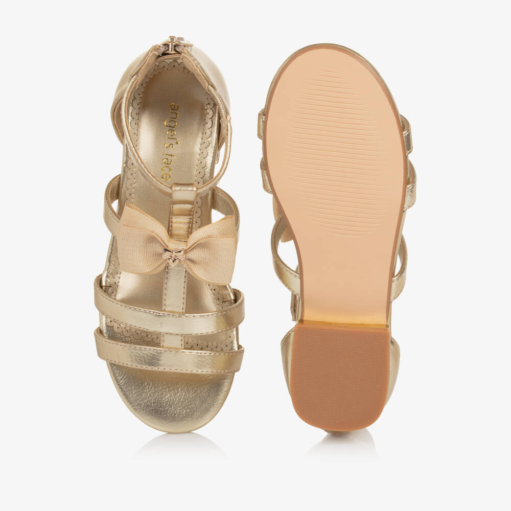 Angel's Face-Girls Gold Faux Leather Zip Fastening Sandals | Childrensalon