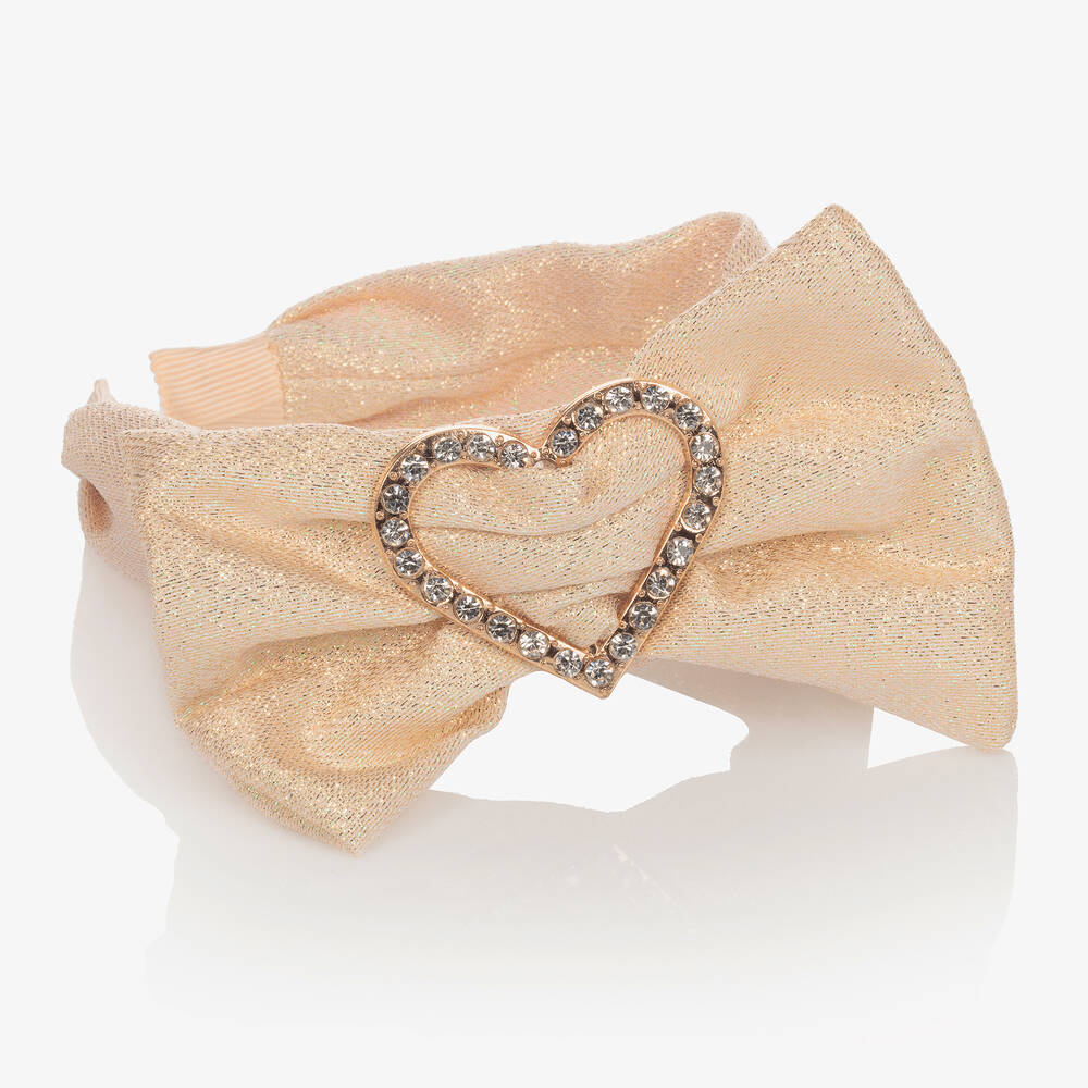 Angel's Face-Girls Gold Heart Hairband | Childrensalon