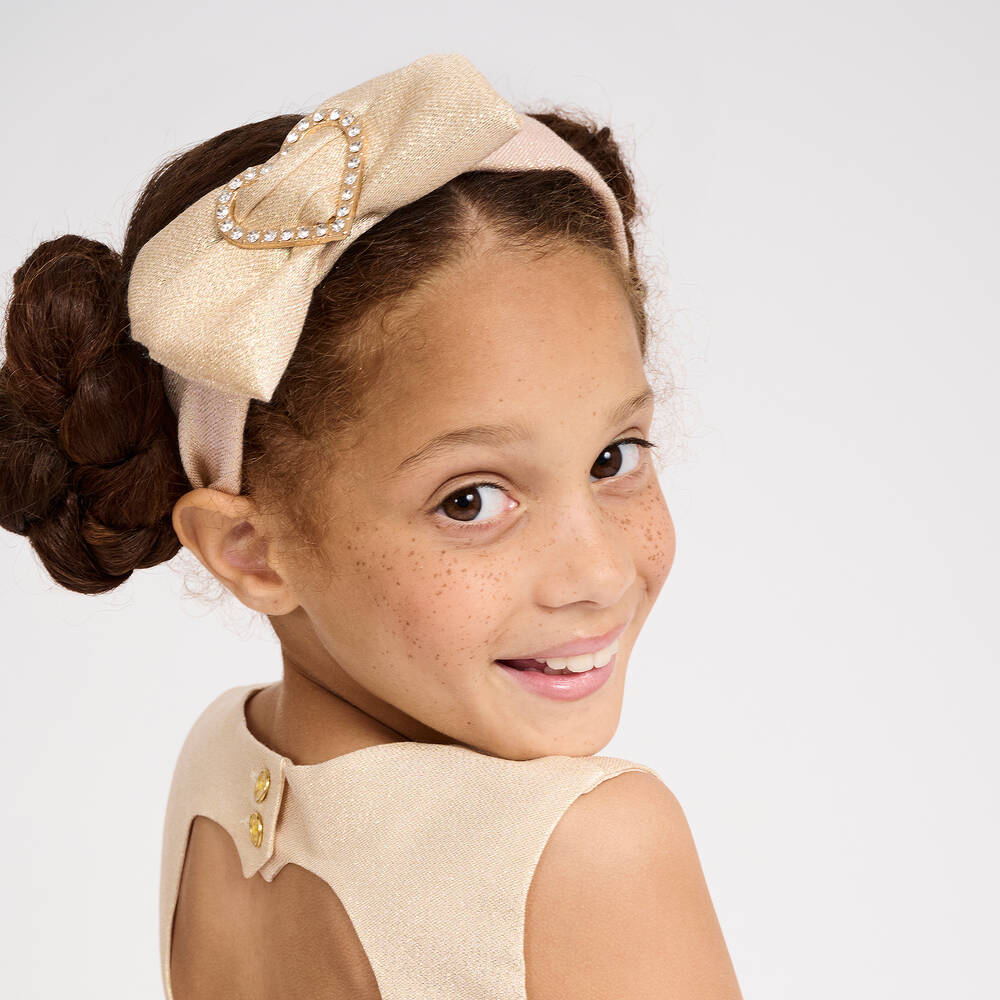 Angel's Face-Girls Gold Heart Hairband | Childrensalon