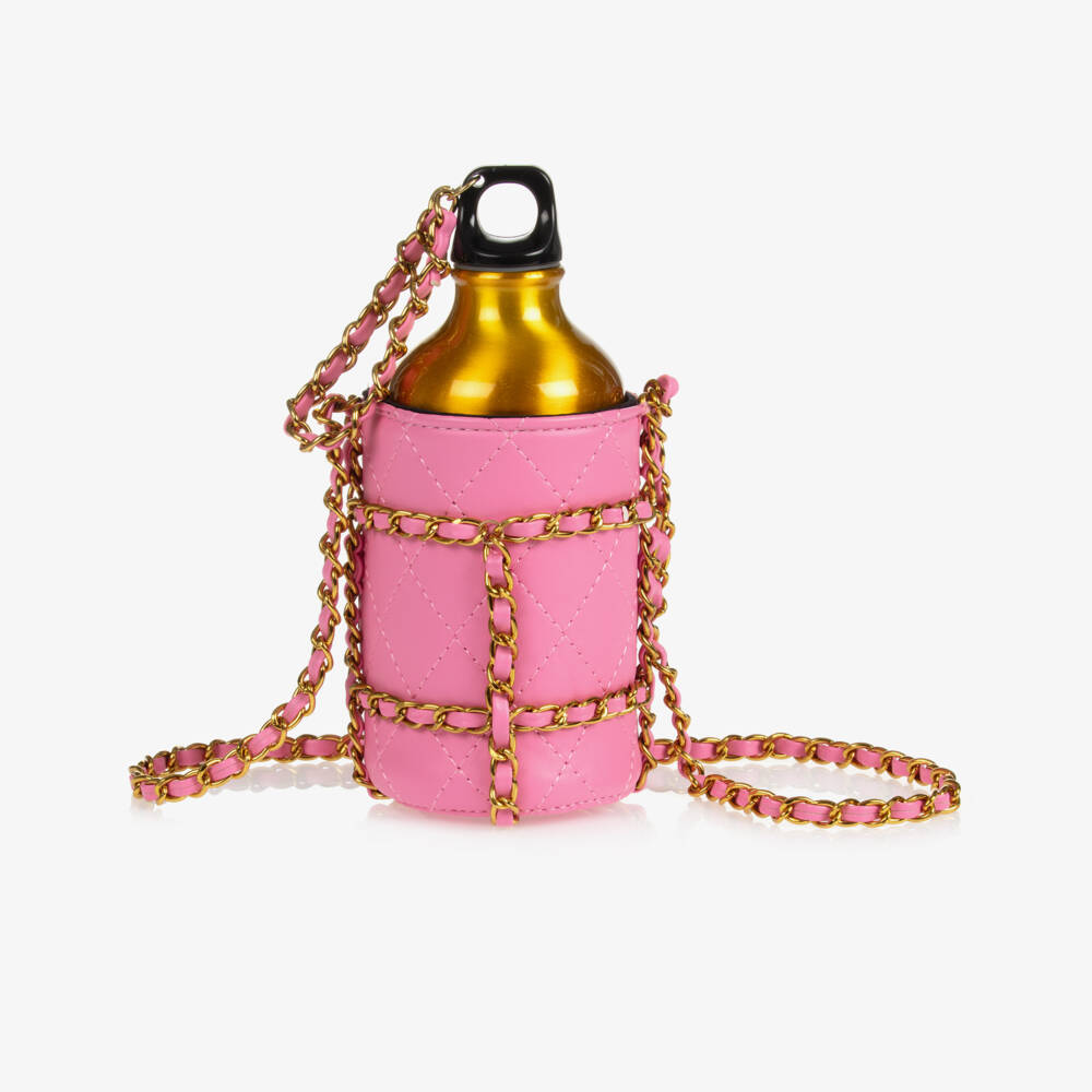 Angel's Face-Girls Gold & Pink Water Bottle | Childrensalon