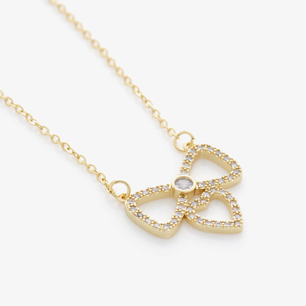 Angel's Face-Позолоченное ожерелье с бантиком (44см) | Childrensalon