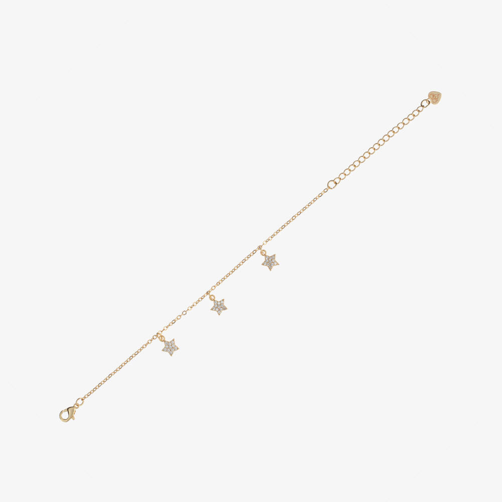 Angel's Face-Girls Gold Plated Star Bracelet (19cm) | Childrensalon