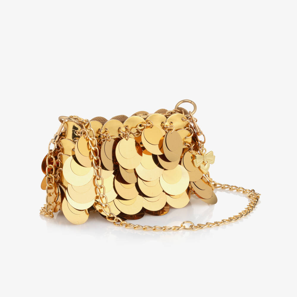 Angel's Face-Girls Gold Sequin Bag (13cm) | Childrensalon