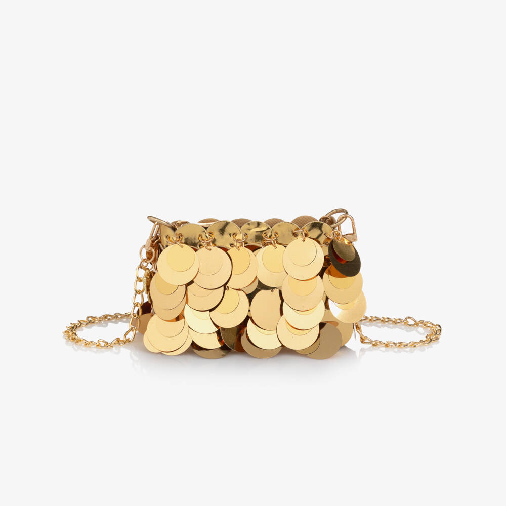 Angel's Face-Girls Gold Sequin Bag (13cm) | Childrensalon