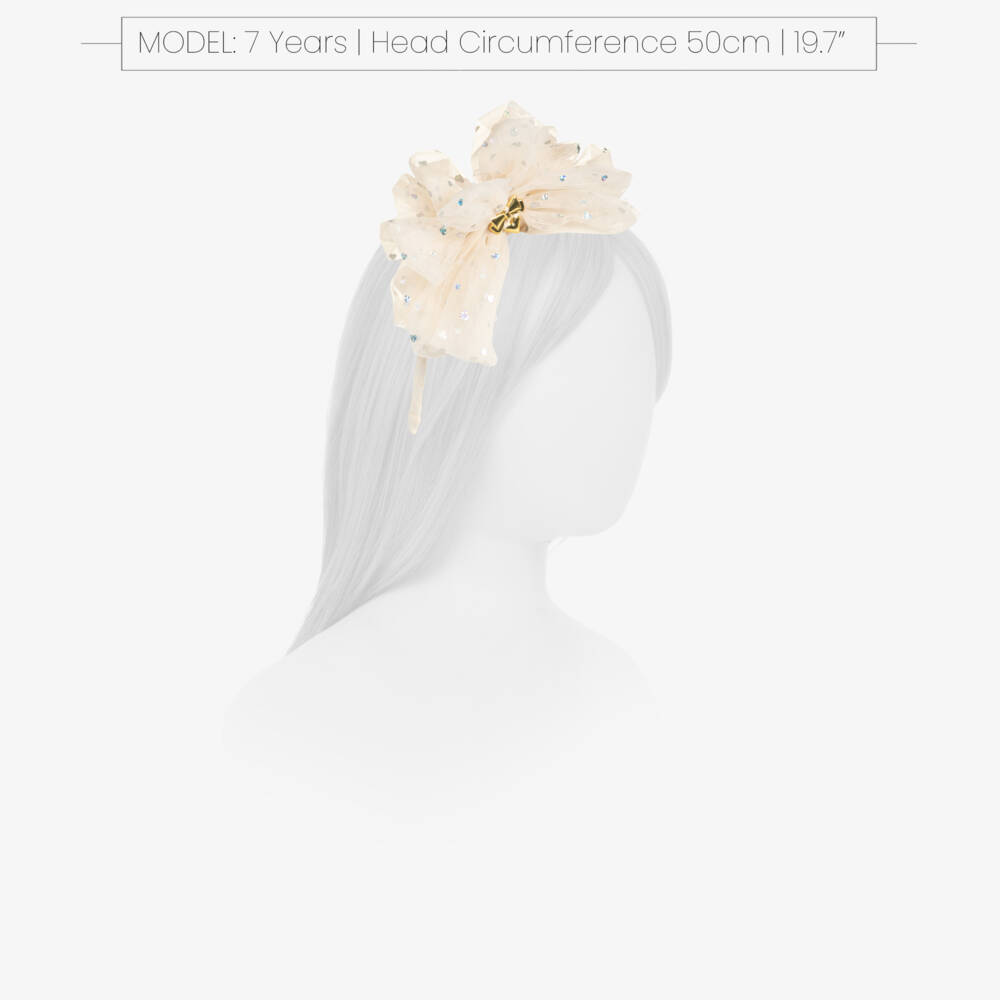 Angel's Face-Girls Ivory Gladys Holographic Heart Hairband | Childrensalon