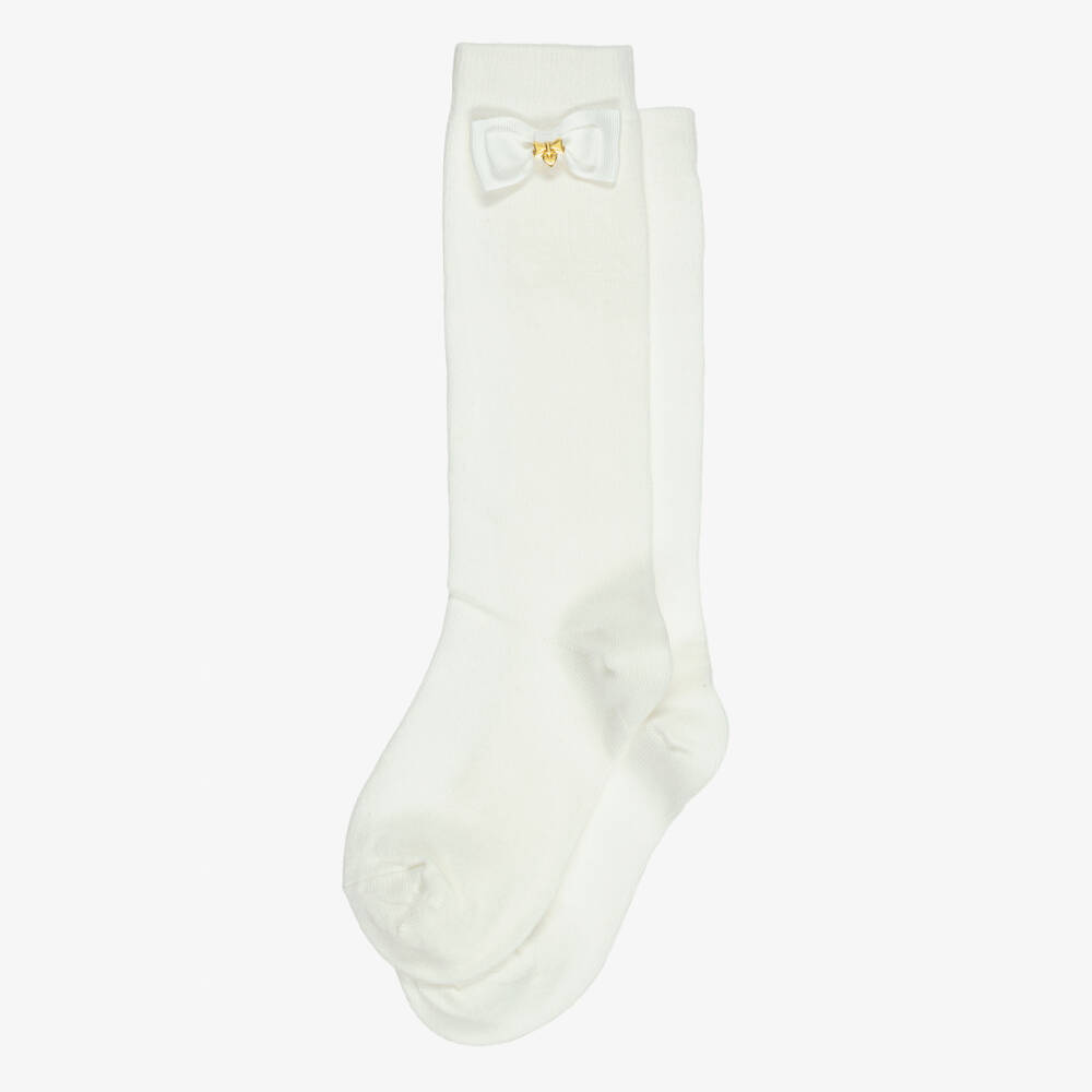 Angel's Face-Girls Ivory Monica Bow Socks | Childrensalon