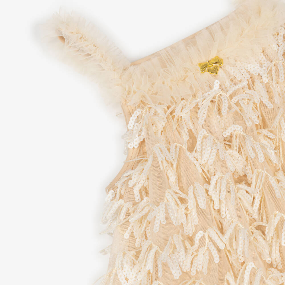 Angel's Face-Girls Ivory Sequin Tulle Dress | Childrensalon