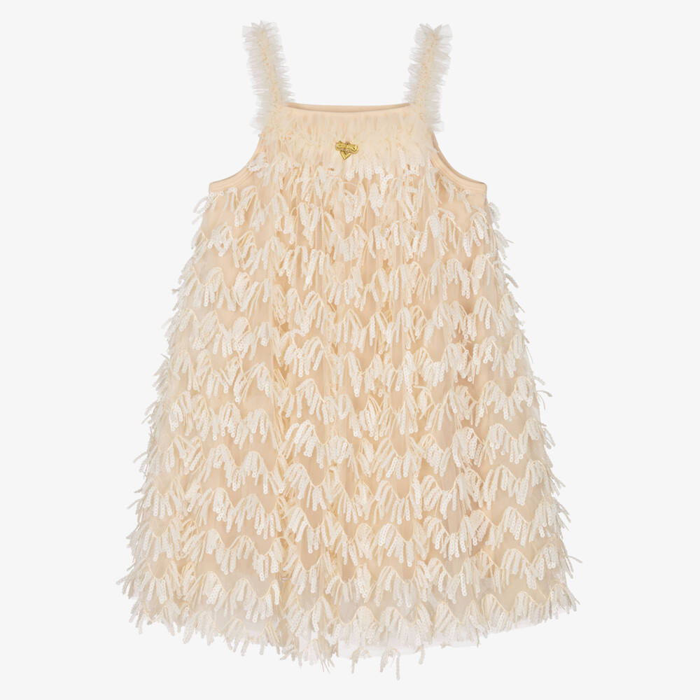 Angel's Face-Girls Ivory Sequin Tulle Dress | Childrensalon