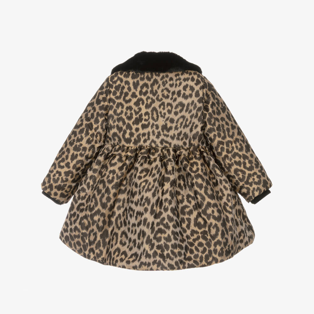 Angel's Face-Girls Leopard Jacquard & Faux Fur Collar Coat | Childrensalon