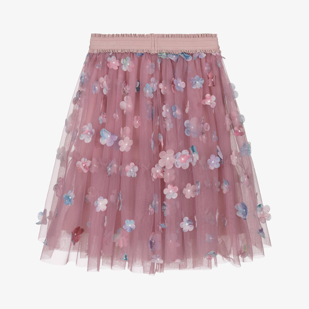 Angel's Face-تنورة تول مزينة بالورود لون زهري ليلاك | Childrensalon