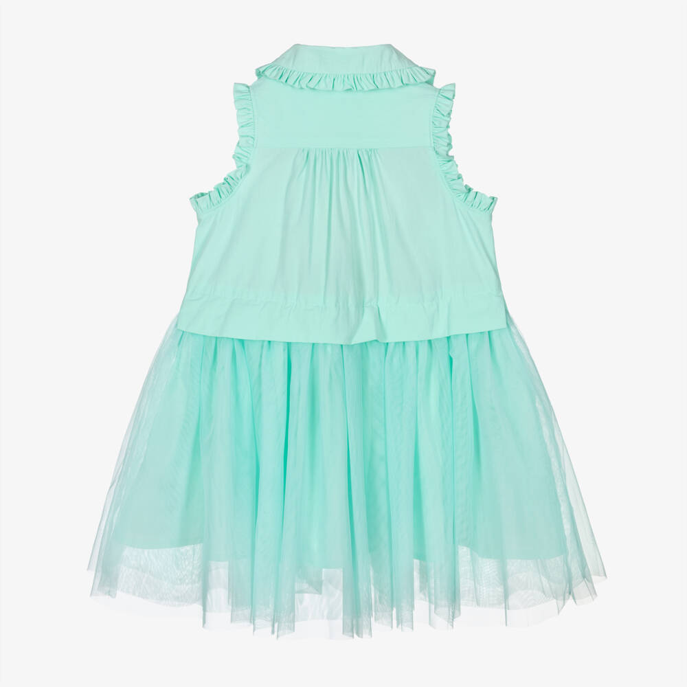 Angel's Face-Girls Mint Green Cotton & Tulle Dress | Childrensalon
