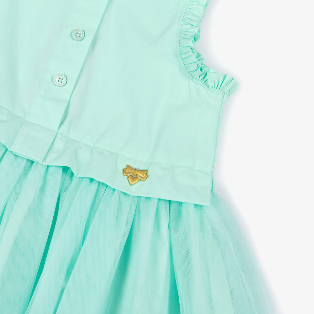Angel's Face-Girls Mint Green Cotton & Tulle Dress | Childrensalon