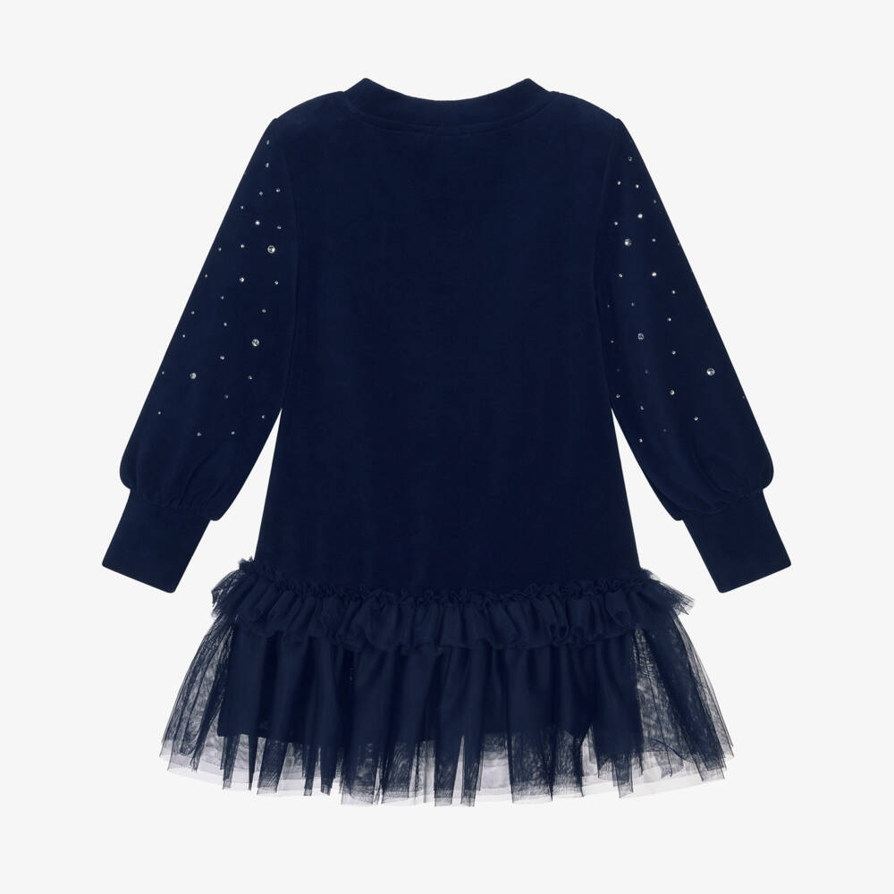 Angel's Face-فستان مخمل مزين بالكريستال لون أسود للبنات | Childrensalon