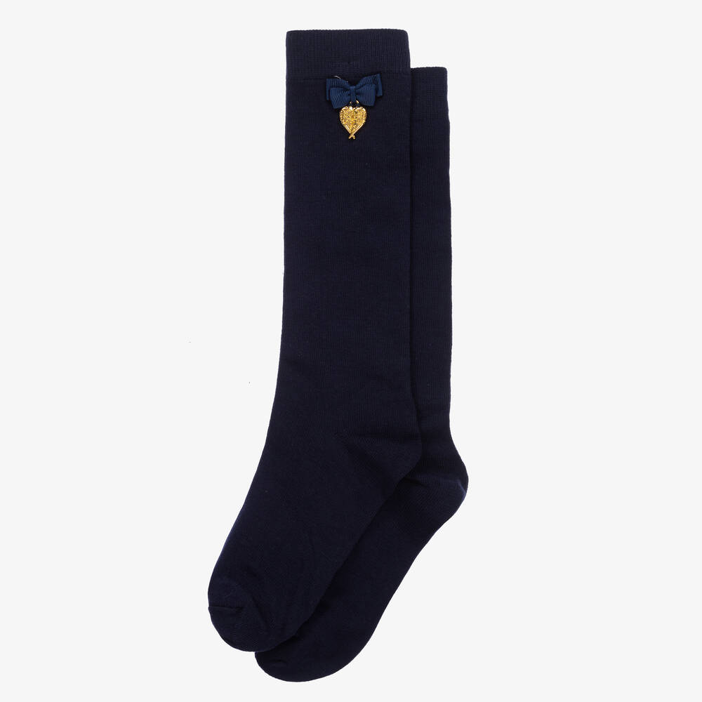 Angel's Face-Girls Navy Blue Long Socks | Childrensalon
