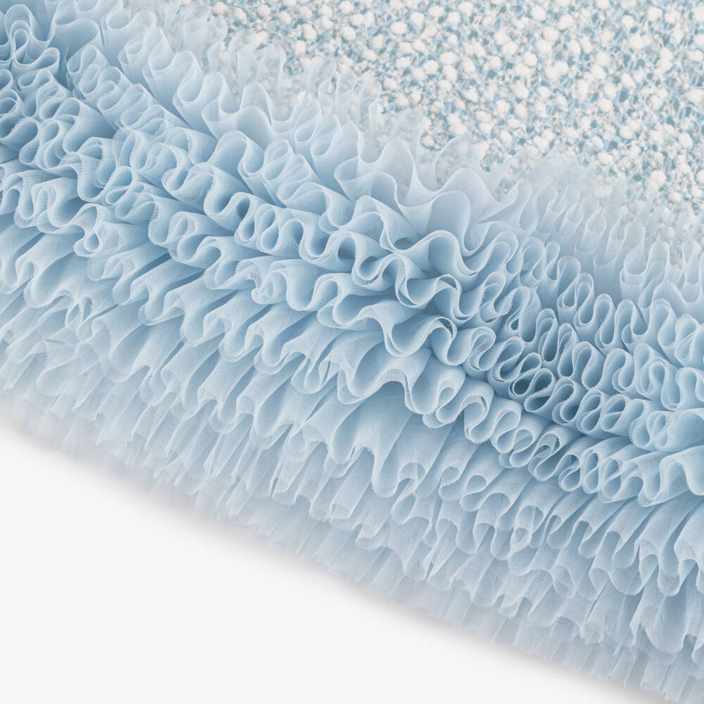 Angel's Face-Girls Pale Blue Sequin Embellished Ruffle Hem Dress | Childrensalon