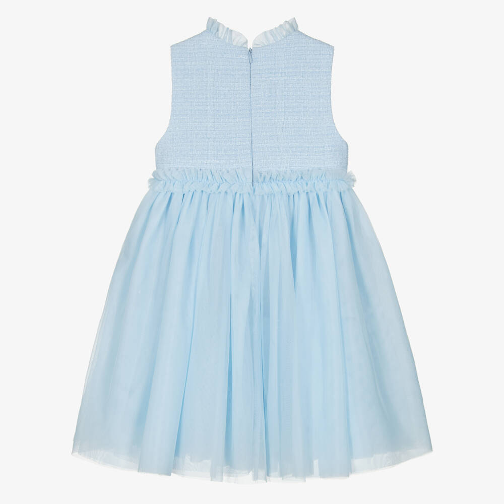 Angel's Face-Girls Pale Blue Tweed & Tulle Dress | Childrensalon