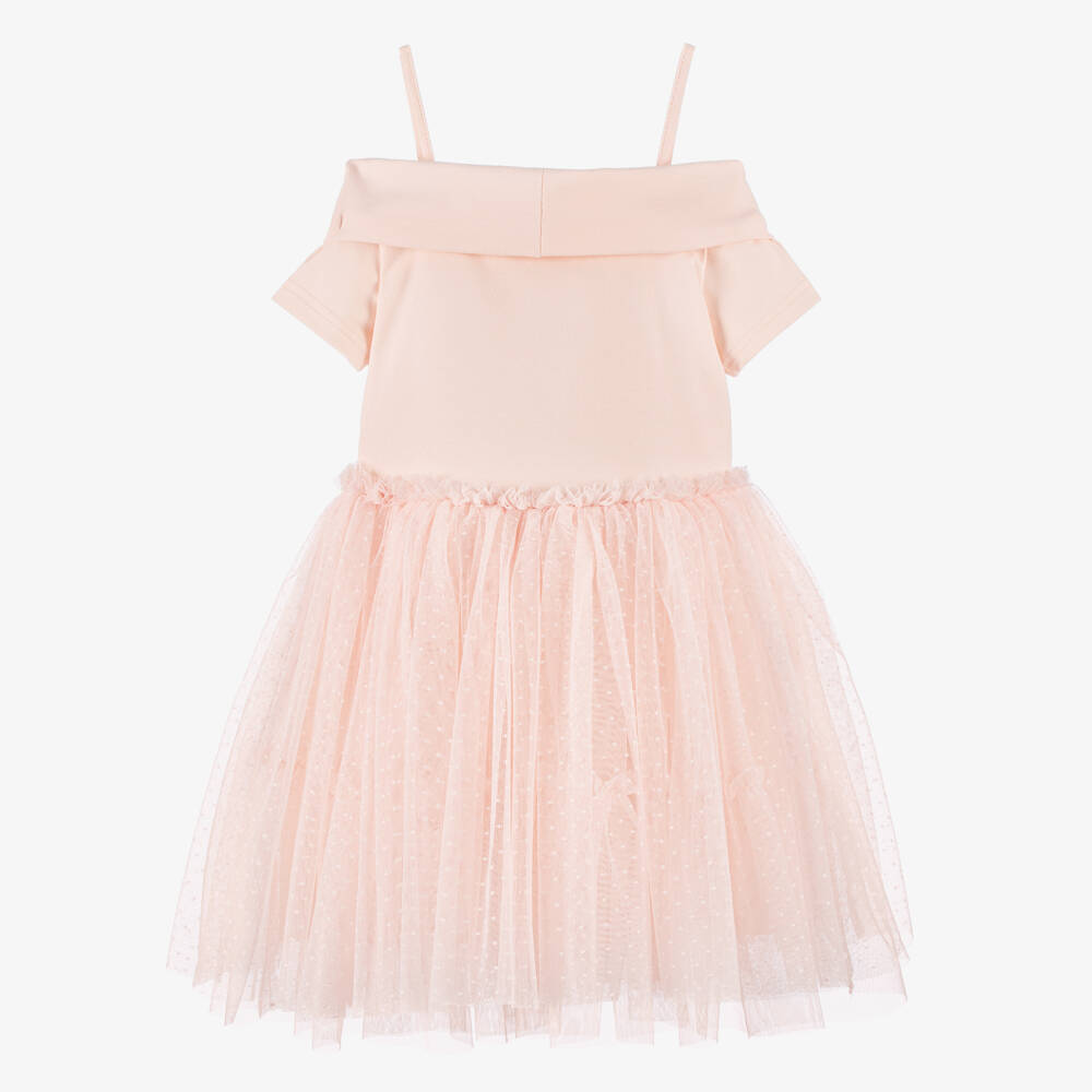 Angel's Face-Girls Pale Pink Dress with Tulle Skirt | Childrensalon