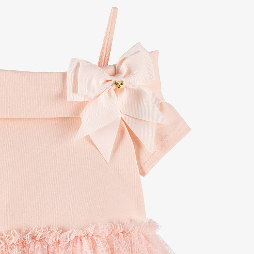 Angel's Face-Girls Pale Pink Dress with Tulle Skirt | Childrensalon