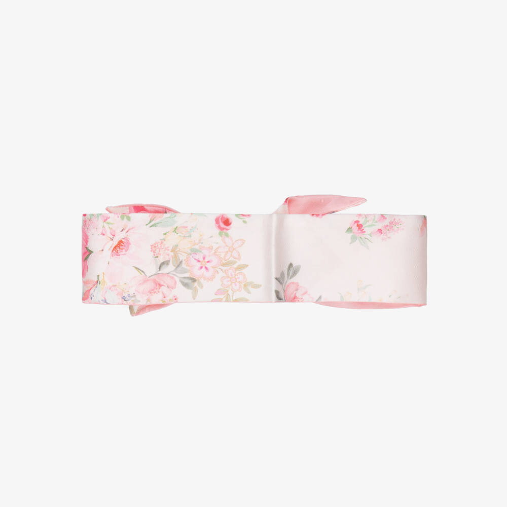 Angel's Face-Girls Pale Pink Floral Print Headband | Childrensalon