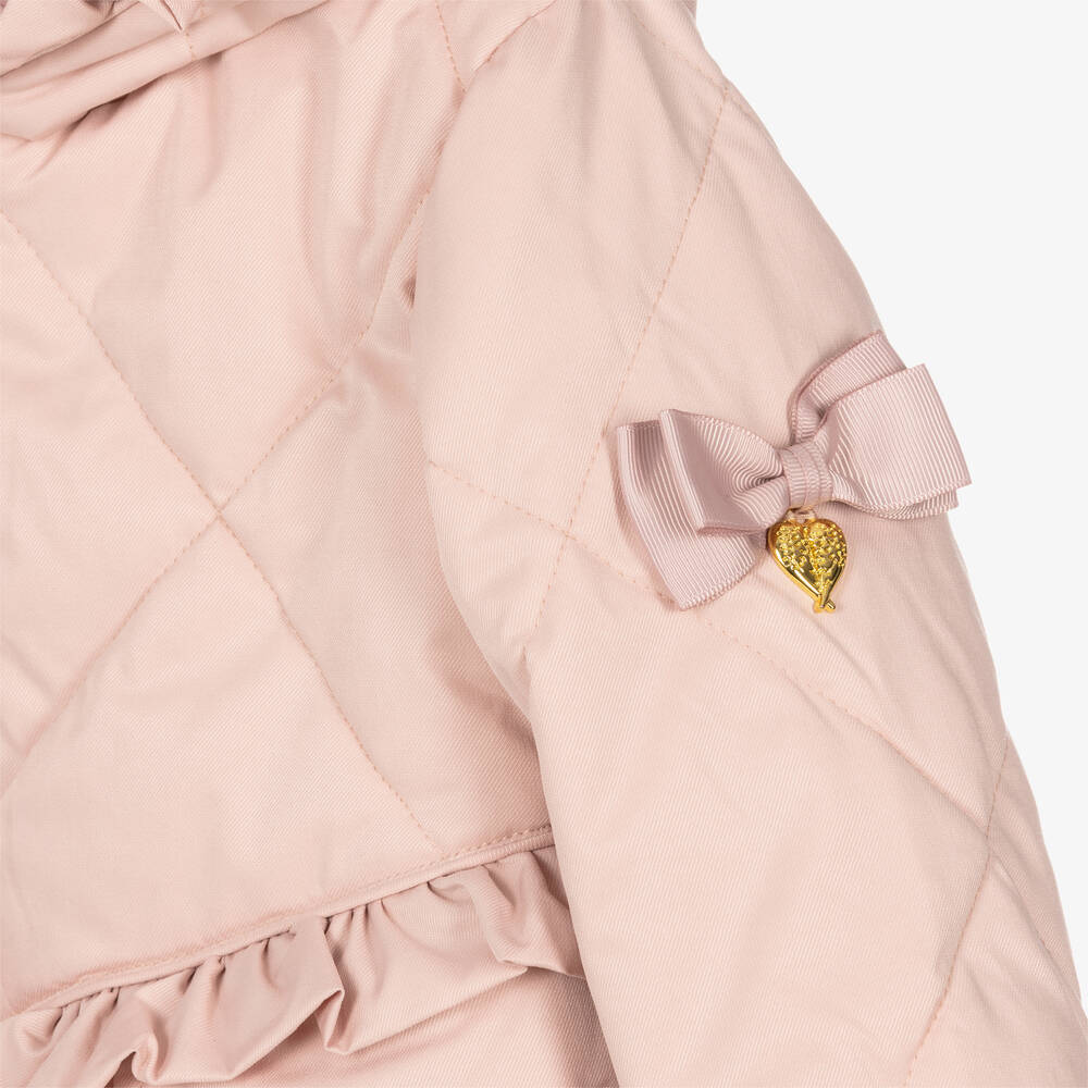 Angel's Face-Girls Pale Pink Quilted Coat | Childrensalon