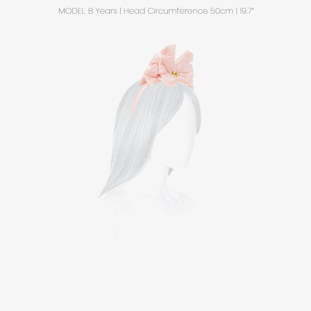 Angel's Face-Girls Pale Pink Tulle Bow Hairband | Childrensalon