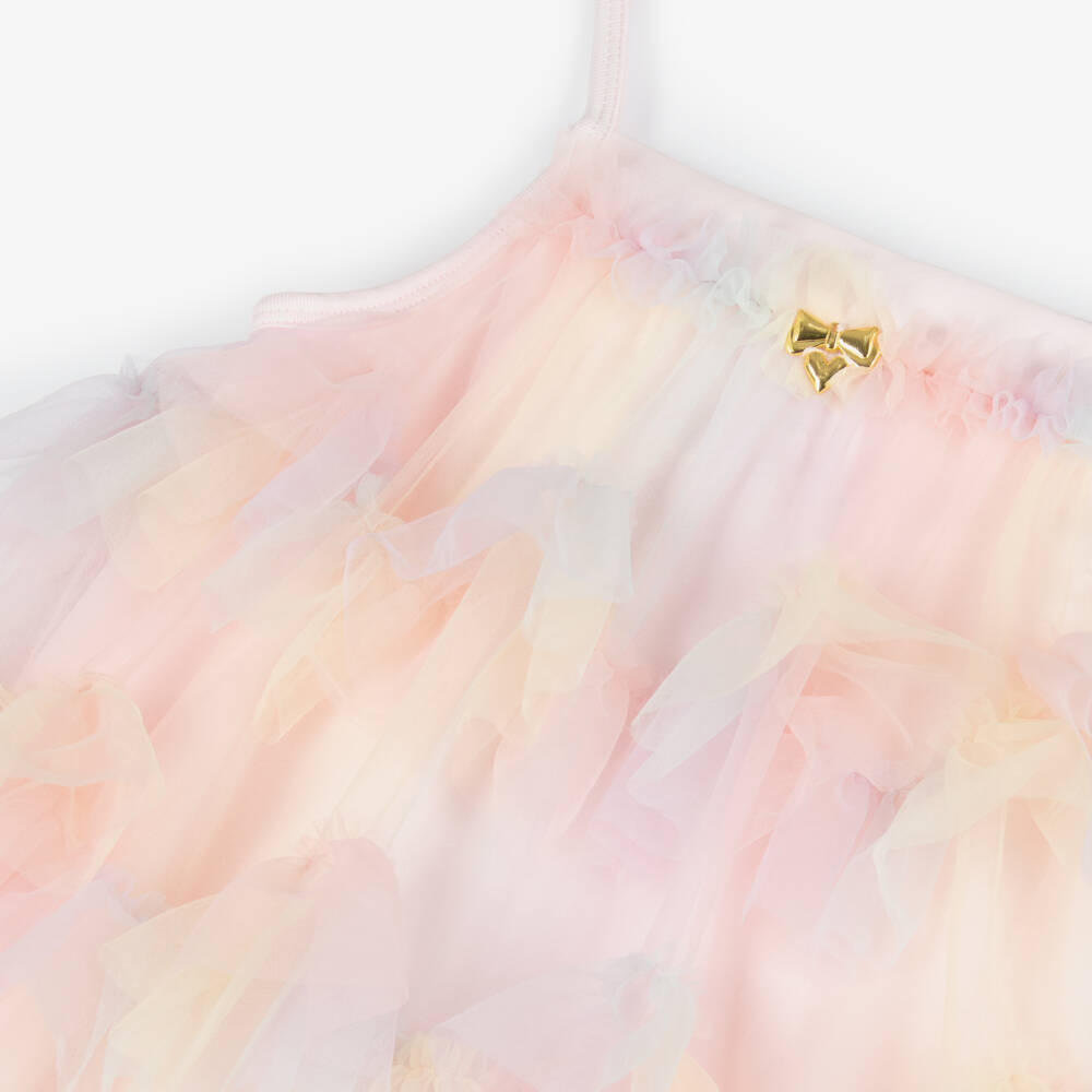 Angel's Face-Girls Pastel Pink, Blue & Yellow Ruffled Tulle Dress | Childrensalon