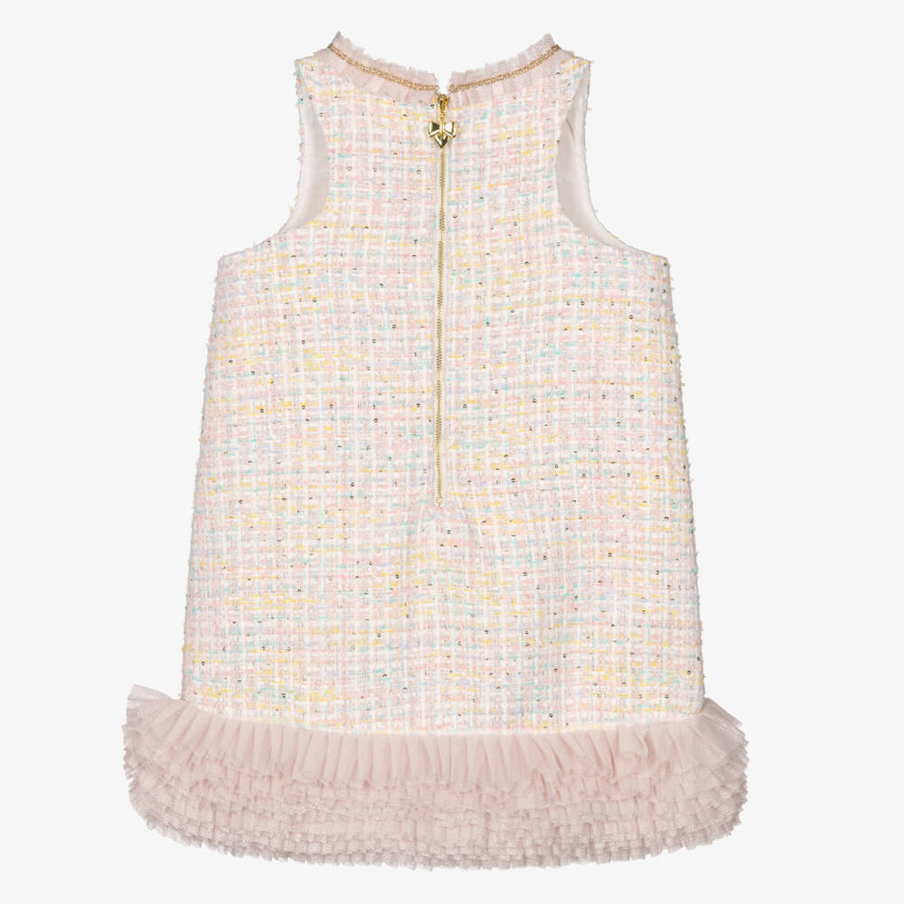 Angel's Face-Girls Pastel Pink Sparkly Tweed Dress | Childrensalon