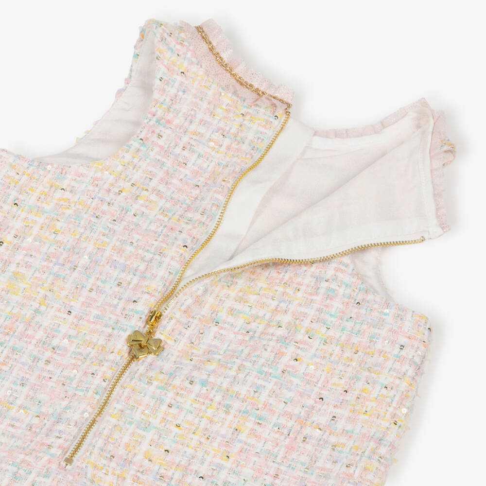 Angel's Face-Girls Pastel Pink Sparkly Tweed Dress | Childrensalon