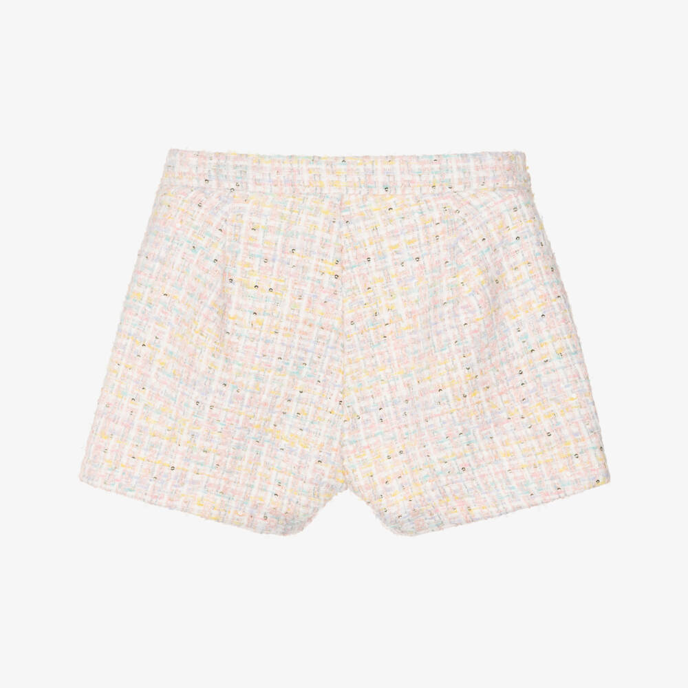 Angel's Face-Girls Pastel Pink Sparkly Tweed Shorts | Childrensalon