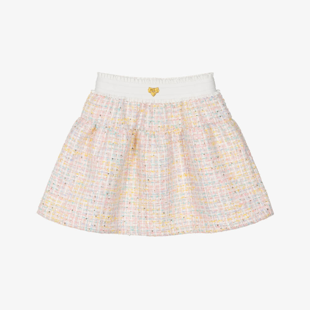 Angel's Face-Girls Pastel Pink Sparkly Tweed Skirt | Childrensalon