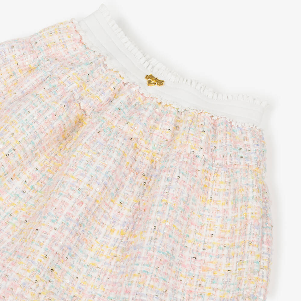 Angel's Face-Girls Pastel Pink Sparkly Tweed Skirt | Childrensalon