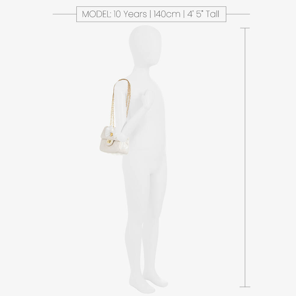 Angel's Face-Жемчужно-белая стеганая сумка (16см) | Childrensalon