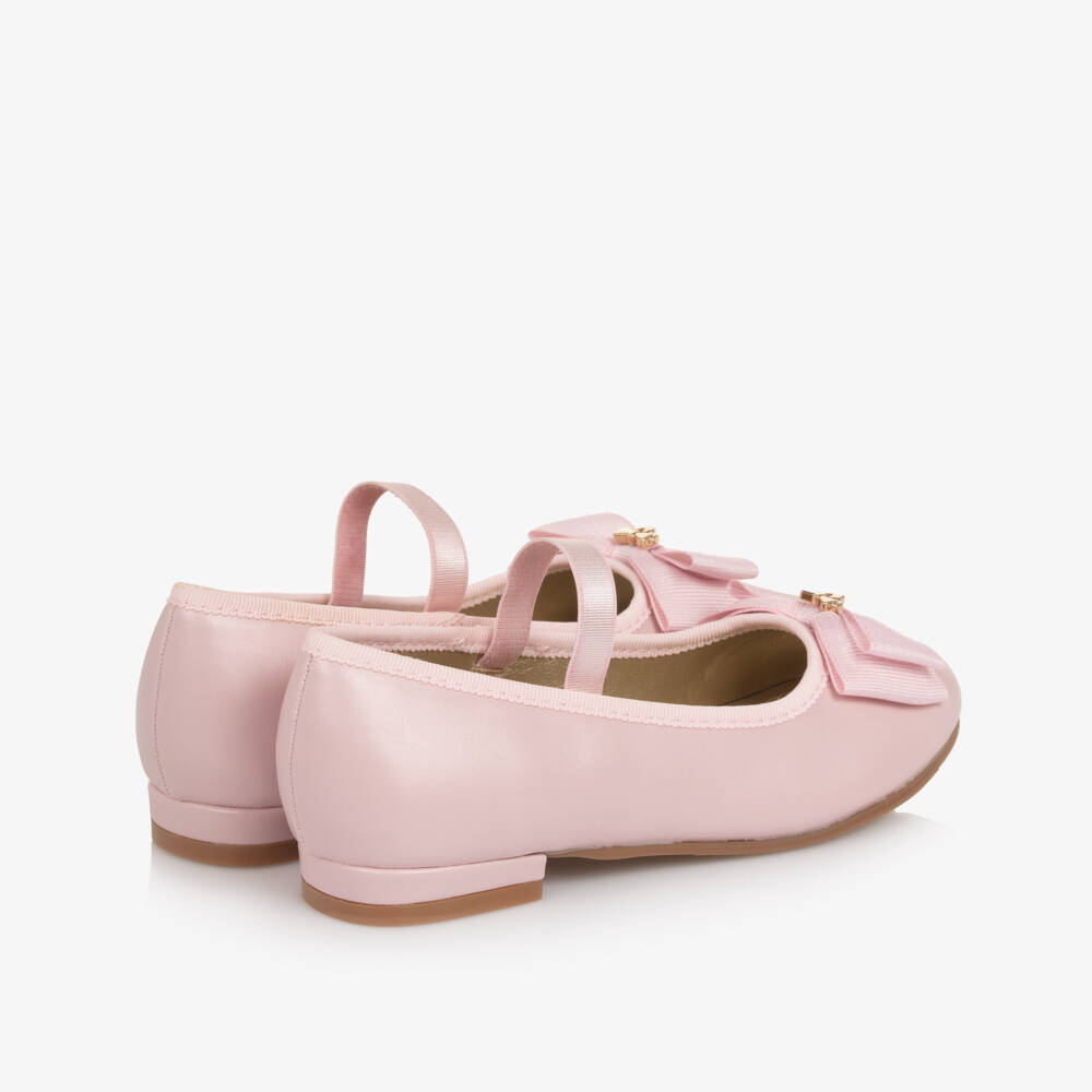 Angel's Face-Girls Pearlescent Pink Faux Leather Ballerinas | Childrensalon
