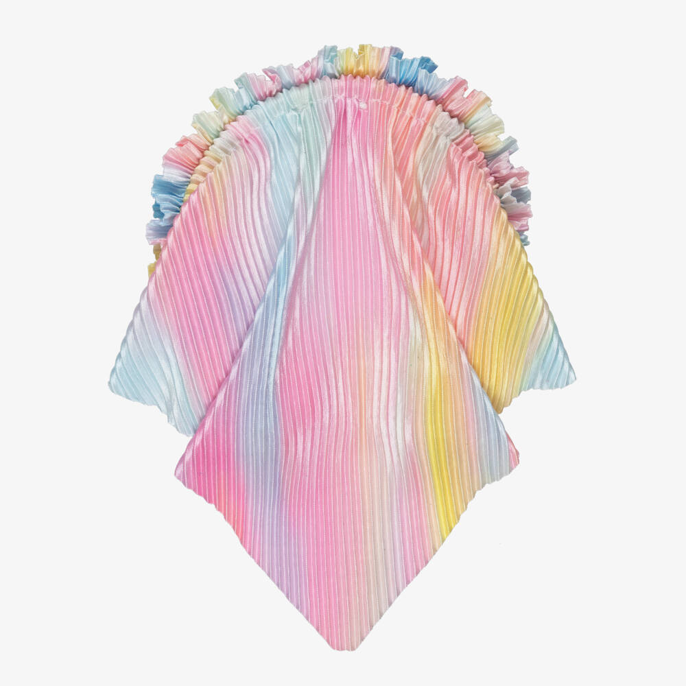 Angel's Face-Girls Pink Blue & Yellow Hairband with Pleated Headscarf | Childrensalon