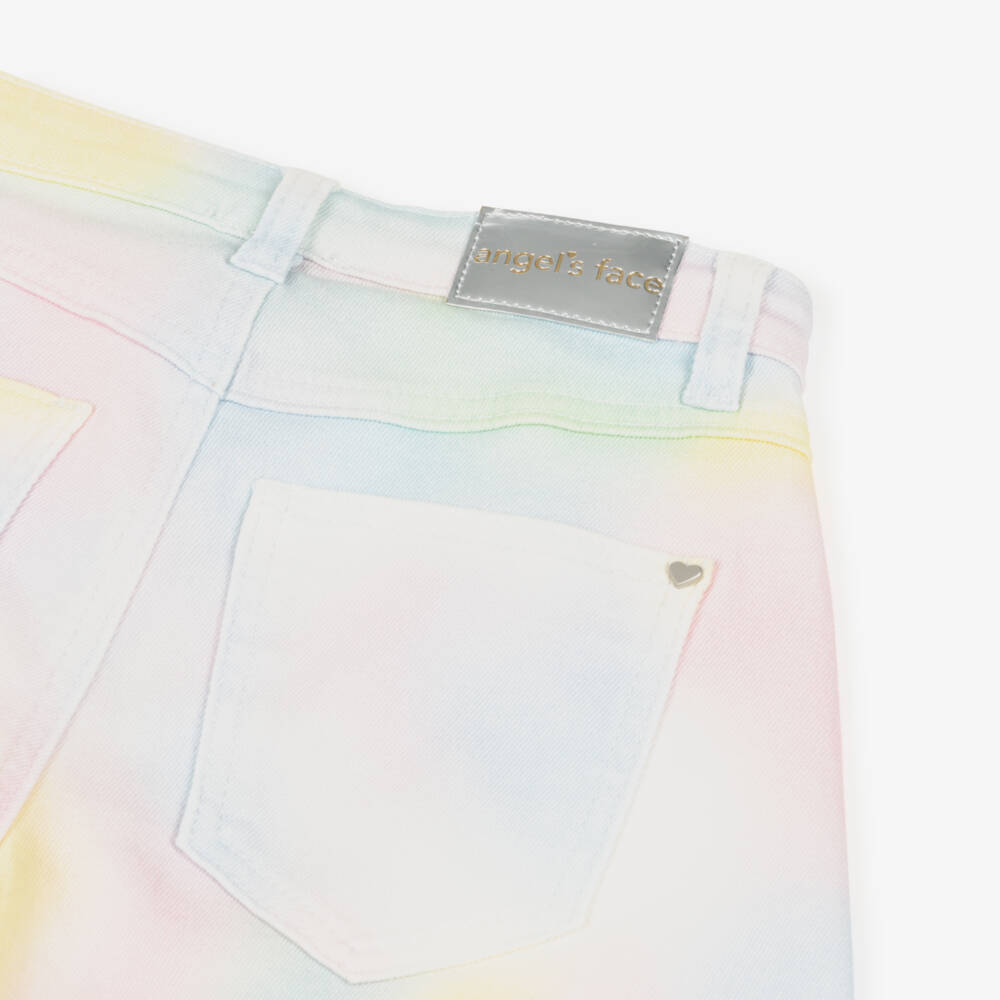 Angel's Face-Girls Pink Blue & Yellow Ombré Denim Bermuda Shorts | Childrensalon
