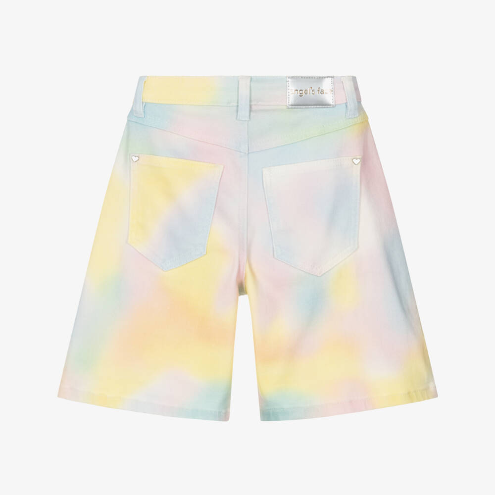 Angel's Face-Girls Pink Blue & Yellow Ombré Denim Bermuda Shorts | Childrensalon