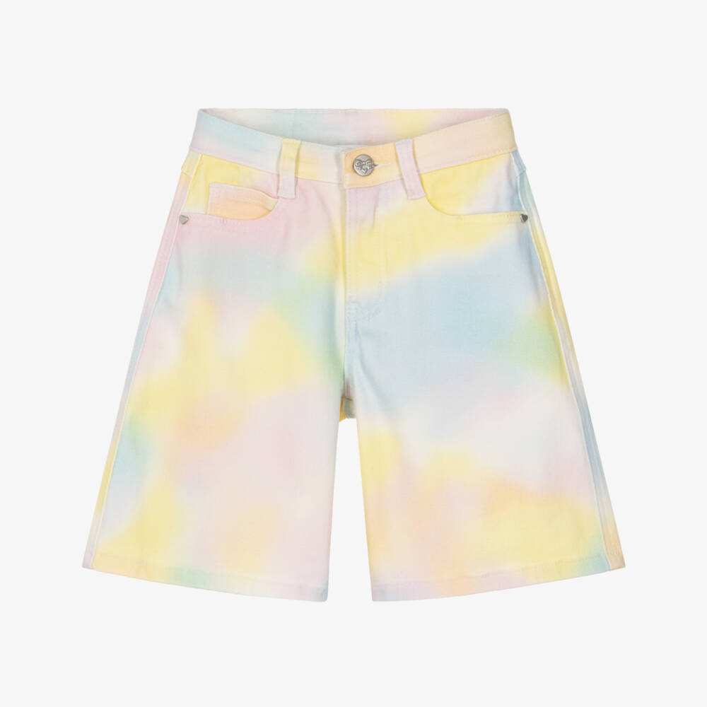 Angel's Face-Girls Pink Blue & Yellow Ombré Denim Bermuda Shorts | Childrensalon