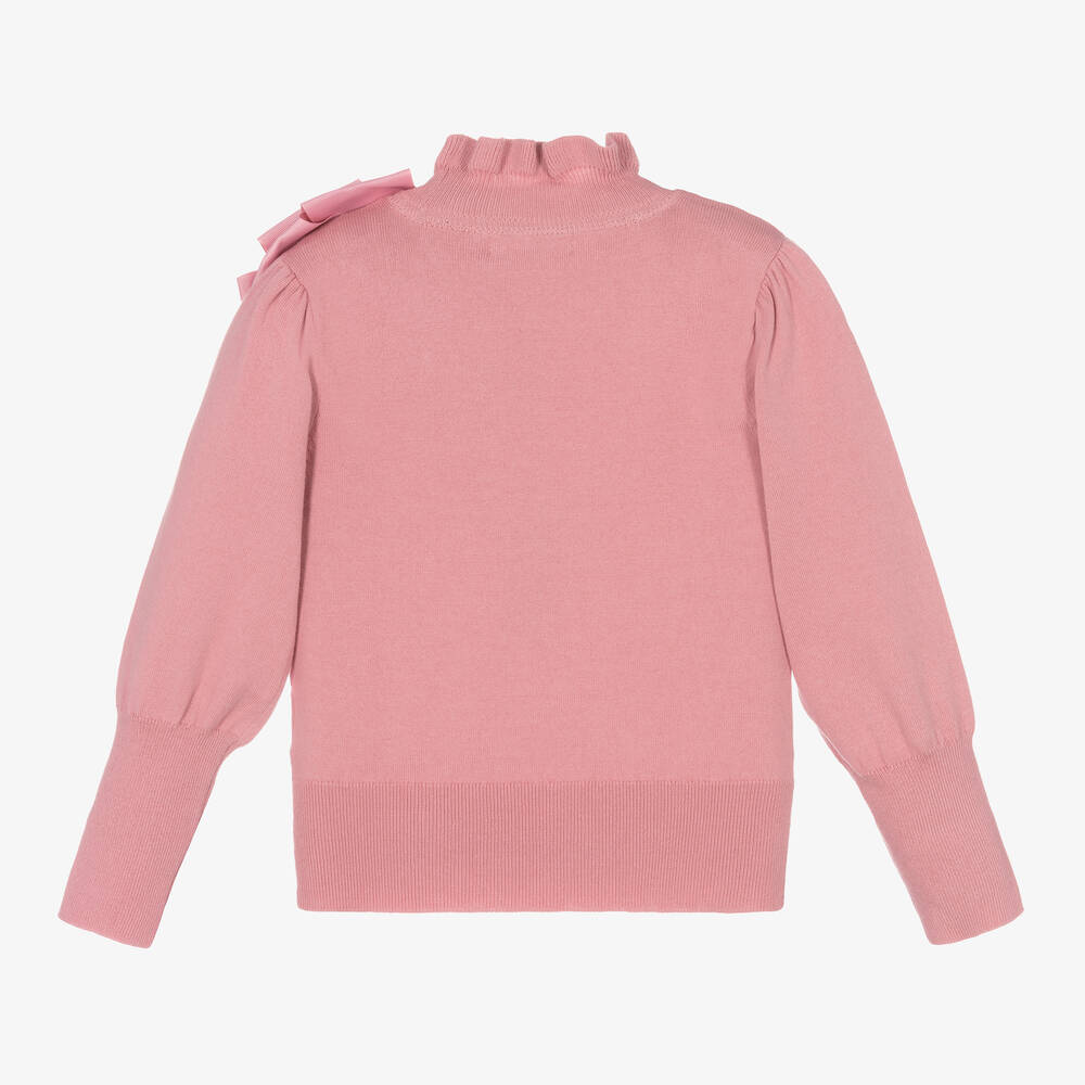 Angel's Face-Girls Pink Cotton Knit Bow Sweater | Childrensalon