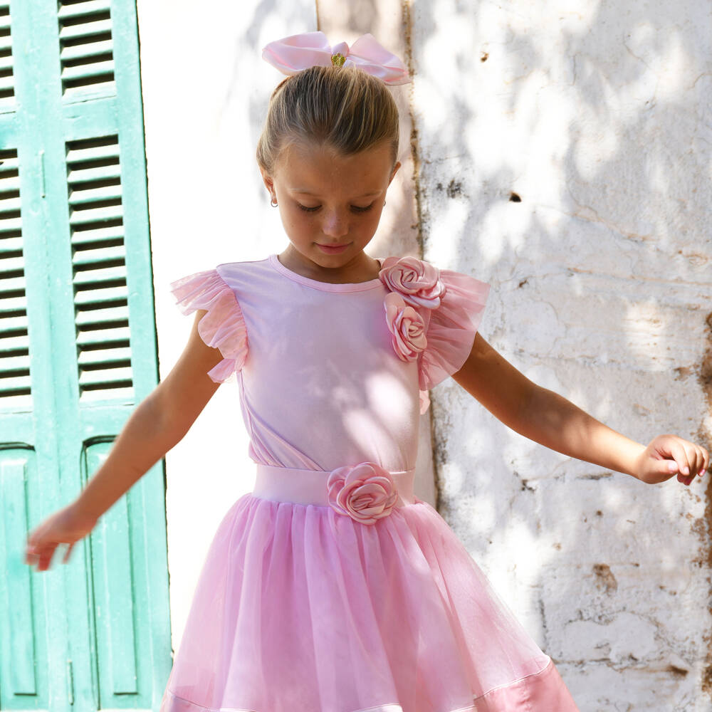 Angel's Face-Girls Pink Cotton Ruffle T-Shirt | Childrensalon