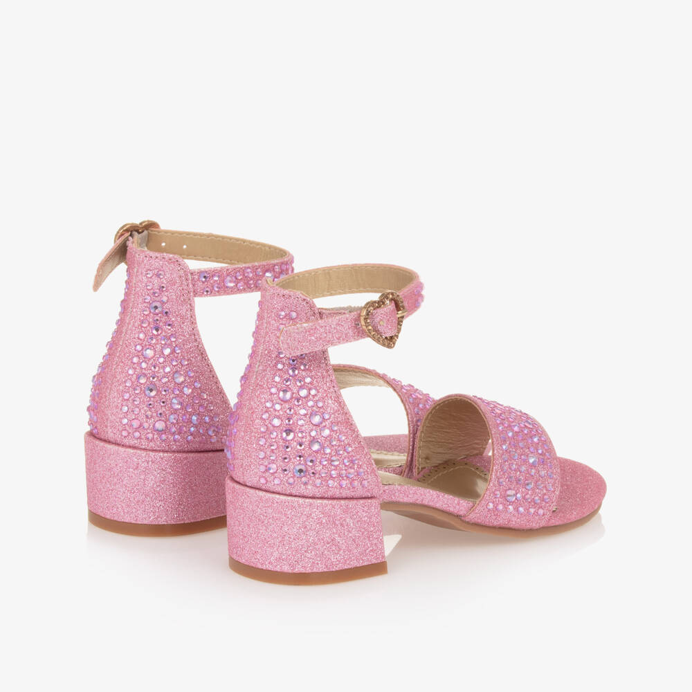 Angel's Face-Girls Pink Diamanté Heeled Sandals | Childrensalon