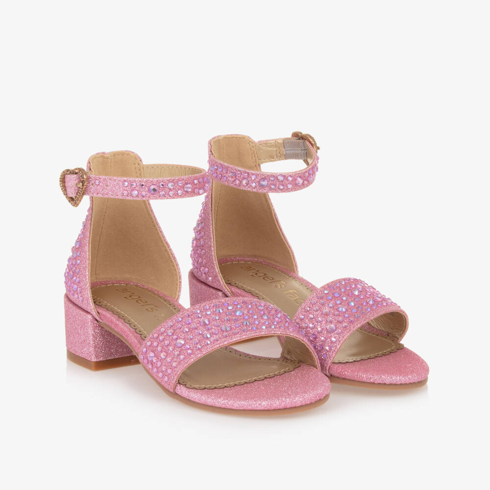Angel's Face-Girls Pink Diamanté Heeled Sandals | Childrensalon